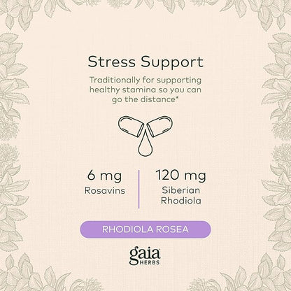 Gaia Herbs Rhodiola Rosea 120 Vegan (60-Day Supply)