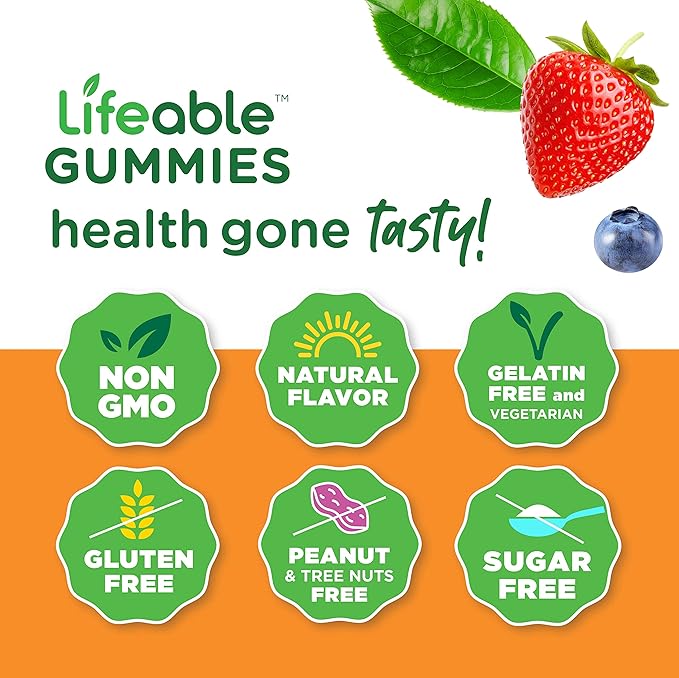 Lifeable Sugar Free Vitamin C for Kids – 250 mg – Great Tasting Natural Flavor Gummy Supplement – Vegetarian GMO-Free Chewable Vitamin – for Immune Support – for Children – 90 Gummies