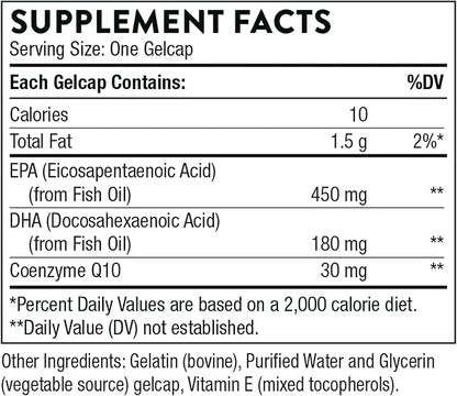 THORNE Omega-3 with CoQ10 Omega-3 Fatty CoQ10 - 90 Gelcaps
