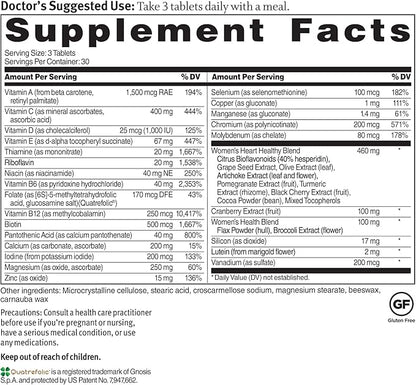 Dr. Sinatra Heart Healthy Multivitamin 1000 IU, B12, C, 90 Tablets (30-Day Supply)