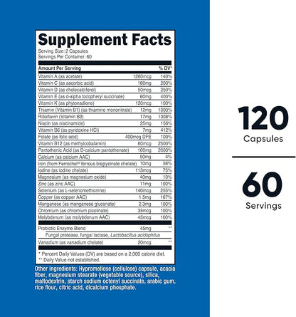Nutricost Multivitamin with Probiotics 120 Vegetarian Capsules