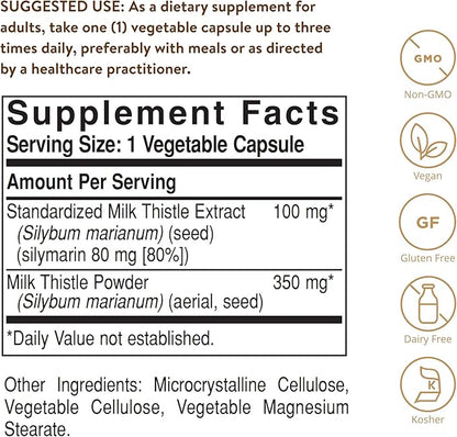 Solgar - Milk Thistle (Silybum Marianum, 100 mg, 250 veggie