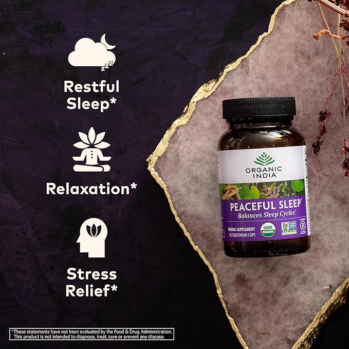 ORGANIC INDIA Peaceful Sleep Herbal Supplement 90 Capsules