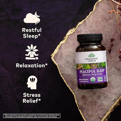 ORGANIC INDIA Peaceful Sleep Herbal Supplement 90 Capsules