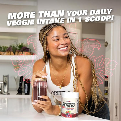 EHP Labs OxyReds Superfood Beets Powder - Nitric Oxide Supplement, Organic Beet Root Powder, Immune Support Supplement & Prebiotics for Digestive Health, Beet Powder - Forest Berries, 30 Servings