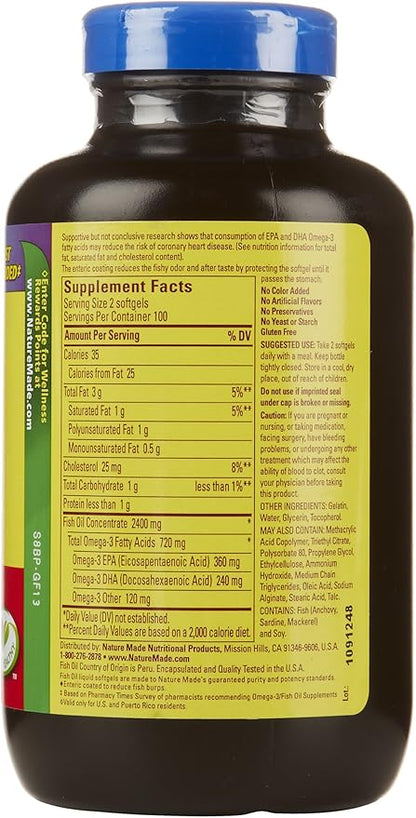 Burp-Less Fish Oil 1200 mg, 200 3 Supplement