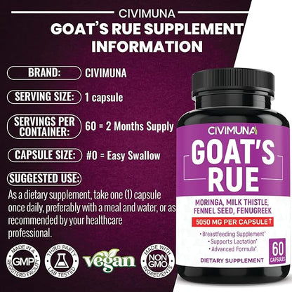 (2 Packs) Goat’s Rue Capsules 5050mg 4 Months