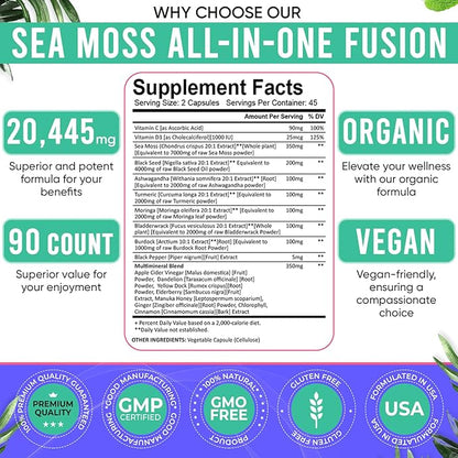 Sea Moss Black Seed Oil Ashwagandha 18-in-1 20’445 20’445 mg/Serv