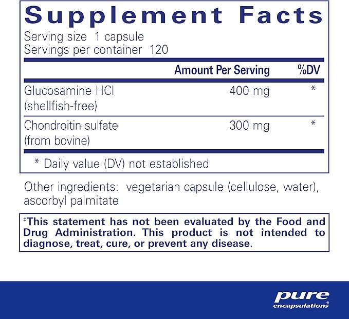 Pure Encapsulations Glucosamine HCl Chondroitin 120 Capsules