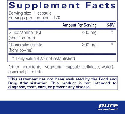 Pure Encapsulations Glucosamine HCl Chondroitin 120 Capsules