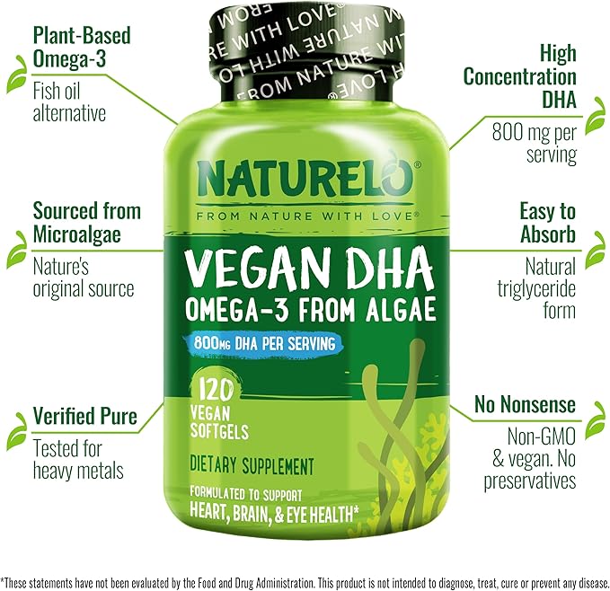 NATURELO Vegan DHA 3 Oil 120 Softgels