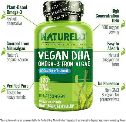 NATURELO Vegan DHA 3 Oil 120 Softgels