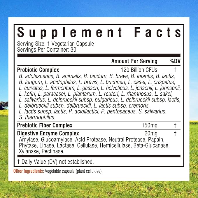 Innate Vitality Probiotics 120 Billion CFUs 34 Strains 30 Vegan