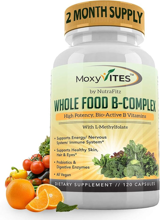 Vitamin B Complex B12 Methylcobalamin, B1, B2, B2, B3, B3, B5, B5, B6, B6, B7, B7, B9 B9 - 120 Capsules