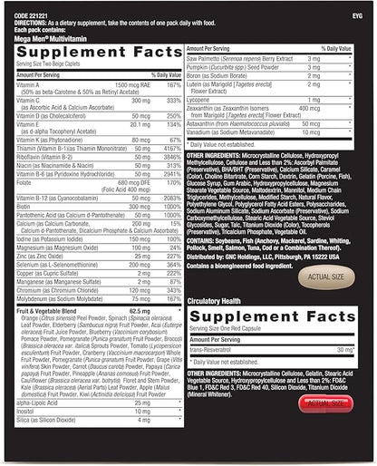 GNC Mega Men Healthy Testosterone Vitapak Program | 30 Servings