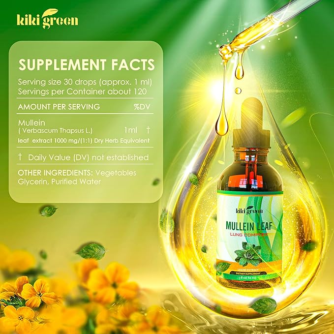 KIKI Green Liquid Mullein Leaf Tincture 2 fl