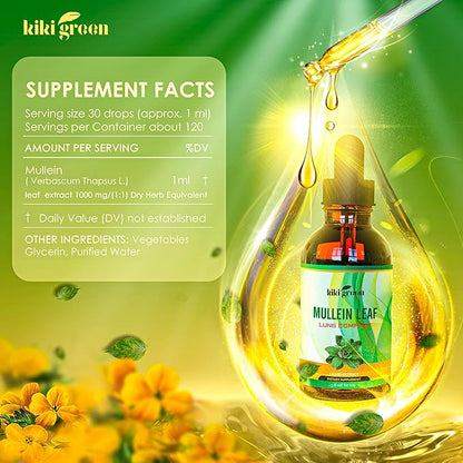KIKI Green Liquid Mullein Leaf Tincture 2 fl