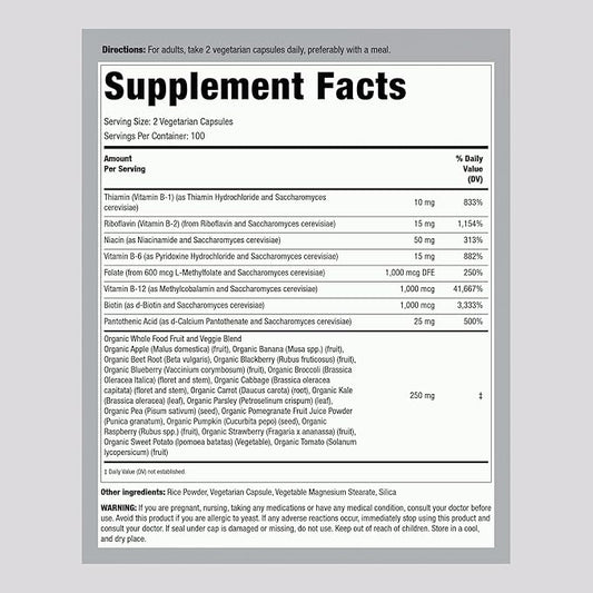 Piping Rock B Complex with Whole 200 Capsules B-12 |