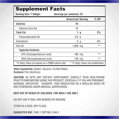 Omega 3 1000mg Fish Oil 60 3 Fish