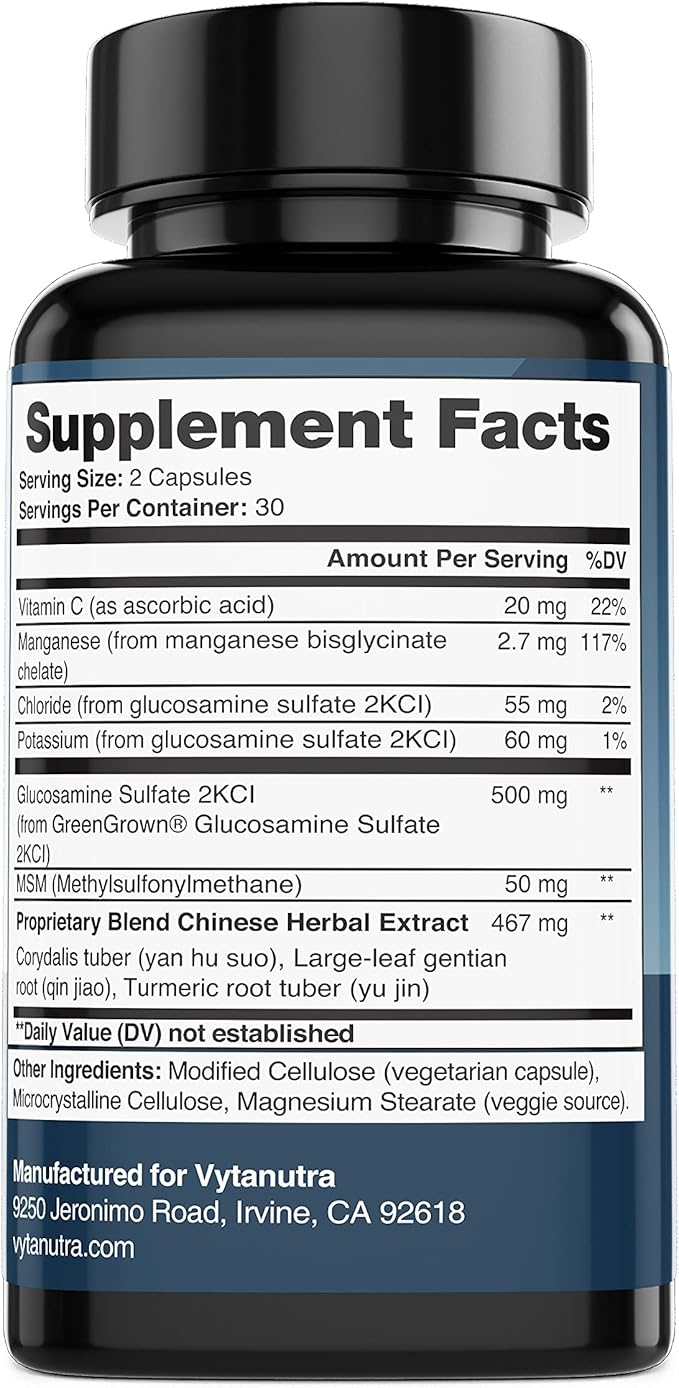 Joint Care｜Glucosamine MSM Capsules｜60 Veggie Capsules