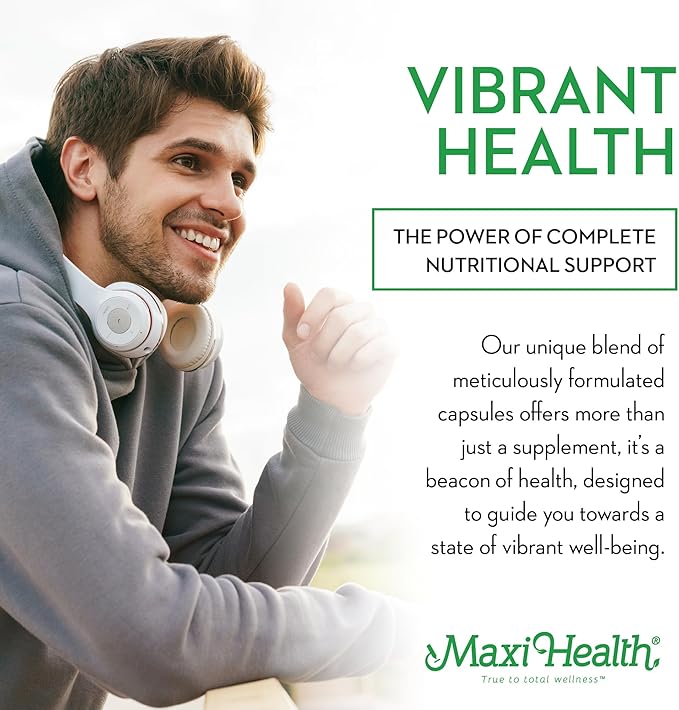 Maxi Health - Multivitamin for Women & Men - Daily Mens & Womens Vitamins with 30 Nutrients Including Iron, Zinc, Probiotics, Immune Support Vitamins & More - Easy to Swallow Maxicaps, 60 Capsules