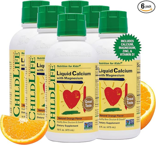 ChildLife Essentials Liquid Calcium Magnesium Supplement D3 & 16 Fl 6)