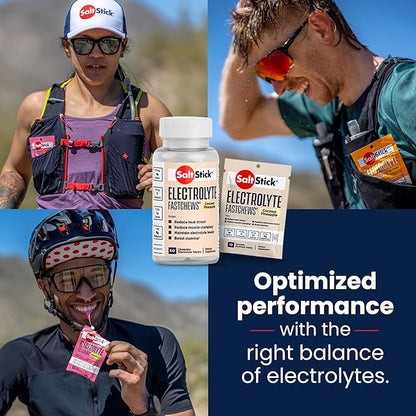 SaltStick Electrolyte FastChews Chewable Tablets | 120 Count - Coconut Pineapple | Salt Tablets for Runners, Sports Nutrition, Hydration Tablets, Electrolyte Chews | 12 Packets of 10 Tablets Each