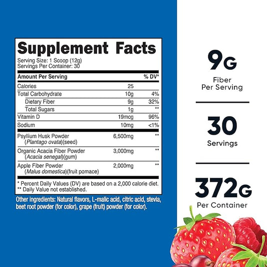 Nutricost Soluble Fiber (Berry Flavored) 30 servings