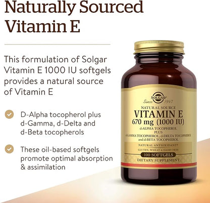 Solgar Vitamin E 670 mg (1000 100 Mixed 100 Servings