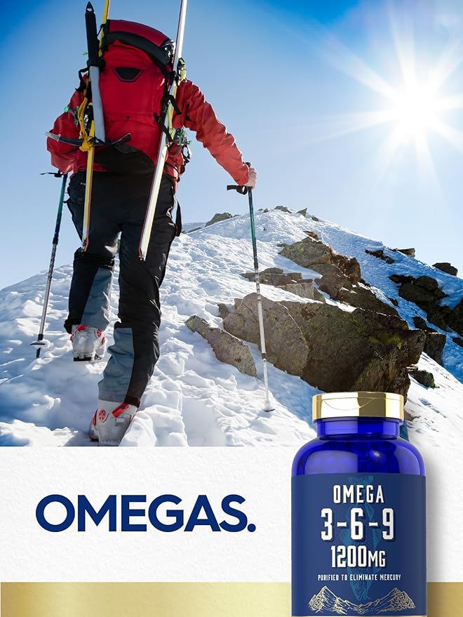Carlyle Omega 3-6-9 1200mg | 180 Softgel Capsules | Triple Omega Supplement | Fish, Flaxseed & Borage Oils with EPA & DHA | Non-GMO & Gluten Free
