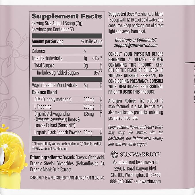 Sunwarrior Creatine Monohydrate Powder for Women 300g Tub (50 Serve)