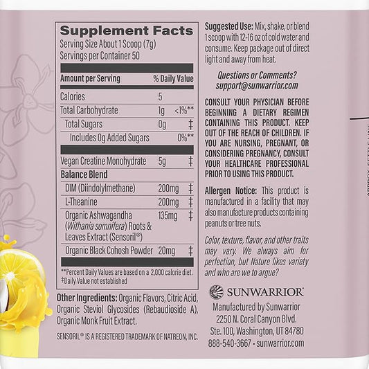 Sunwarrior Creatine Monohydrate Powder for Women 300g Tub (50 Serve)