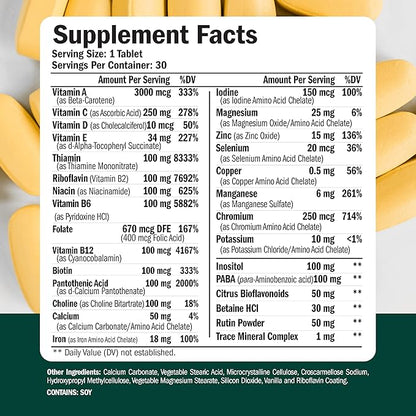 Multivitamin for Men B12, Zinc,