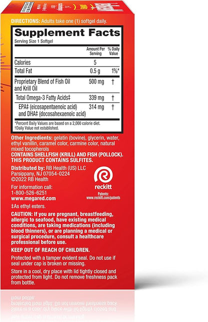 MegaRed Omega 3 Fish Oil & (80 Count 3 Fatty