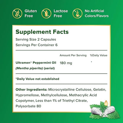 IBgard Gut Health Supplement, Peppermint Oil Capsules for Abdominal Comfort, 12 Capsules (Packaging May Vary)