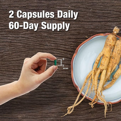 ORZAX Korean Panax Ginseng Capsules 30% Ginsenosides (120 Veg
