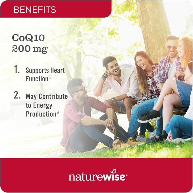 NatureWise CoQ10 200mg Softgels, High Potency CoQ10 200mg 200mg Ubiquinone Q10 Supplements 200 Softgels[200-Day Softgels[200-Day Supply]