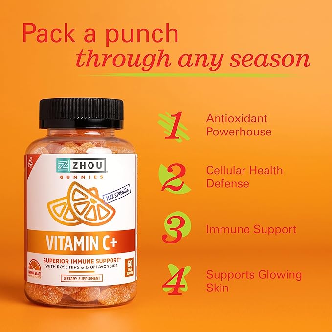 Zhou Nutrition Vitamin C+ Rapid Immunity 60 Count