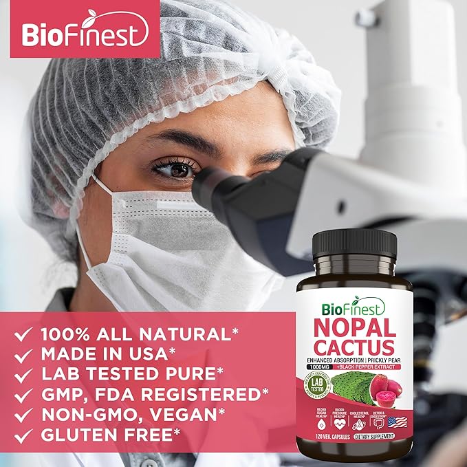 Nopal Cactus 1000mg Supplement, Prickly Pear (120 Veg.