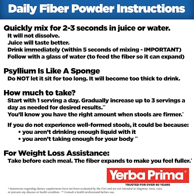 Yerba Prima Daily Fiber Formula 20 oz