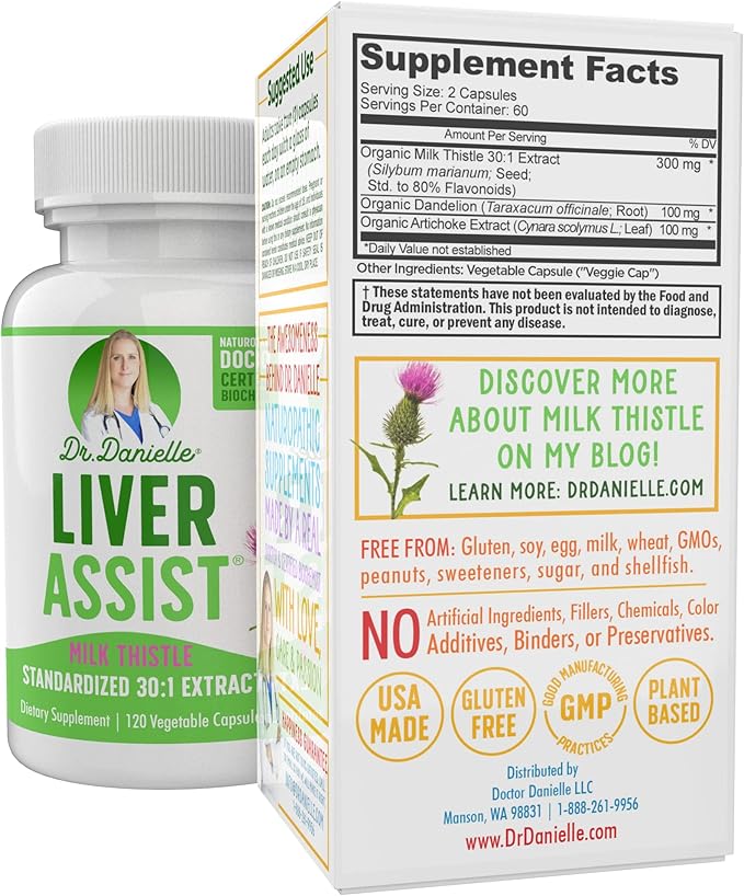Best Liver Supplements with Milk Thistle 120 Capsules