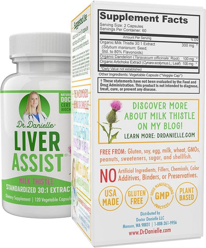 Best Liver Supplements with Milk Thistle 120 Capsules