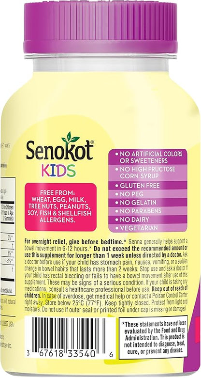 Senokot Kids Mixed Berry Laxative Gummies 2+, Senna 40 ct