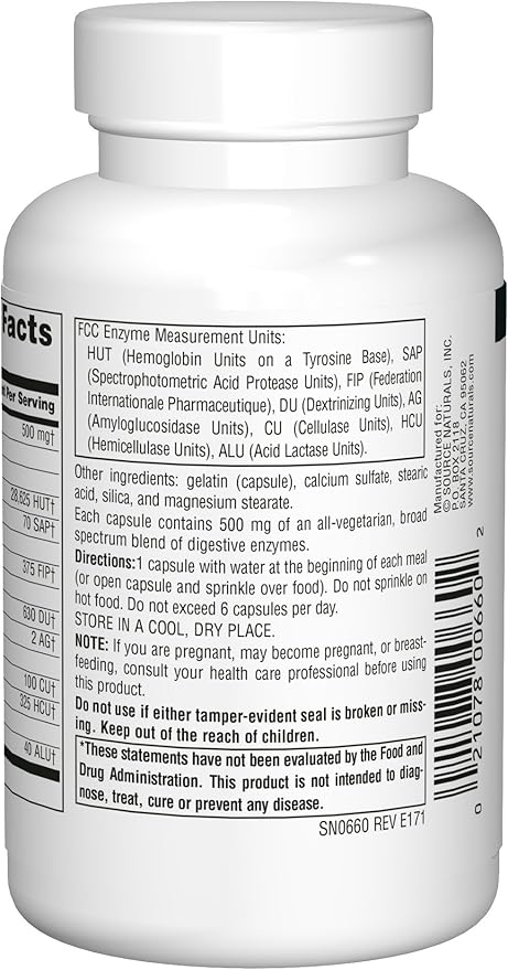 Source Naturals Essential Enzymes 500mg Bio-Aligned 120 Capsules 2)