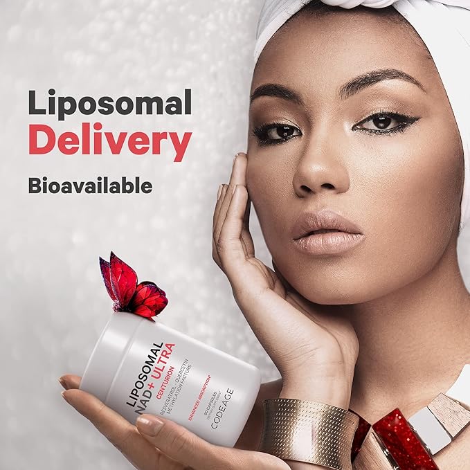 Codeage Liposomal NAD+ with Resveratrol & Vitamin B - NAD Plus Ultra for Energy & Healthy Aging Support - NAD Vitamin Supplement with Quercetin, Betaine, Riboflavin - Bioavailable - 90 Capsules