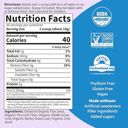 Garden of Life Organic Unflavored Fiber 30 servings