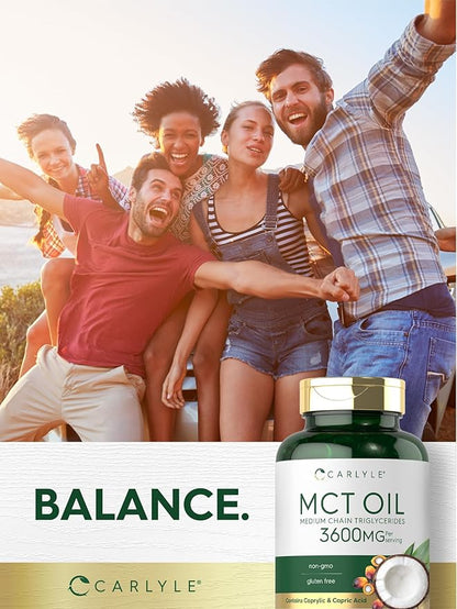Carlyle MCT Oil Capsules 3600 mg | 70 Softgels | Keto Coconut Oil Pills | Non-GMO & Gluten Free Supplement