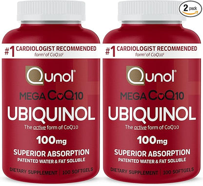 Qunol Mega Ubiquinol CoQ10 100mg Softgels- Q10 for 100 Count 2)