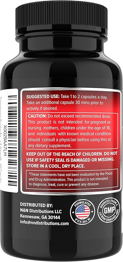 Testosterone Booster for Men - Test Booster for Stamina, Endurance & Strength - 60 Capsules