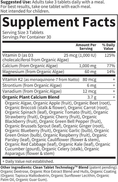Garden of Life Calcium Supplement with Magnesium & Organic Vitamin D3 K2, Made from Whole Foods, Gluten-Free, 90 Count
